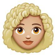 👩🏼‍🦱 Emoji Frau: mittelhelle Hautfarbe, lockiges Haar WhatsApp 2.19.244.