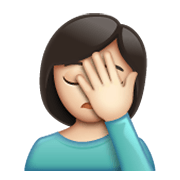 🤦🏻‍♀️ Emoji sich an den Kopf fassende Frau: helle Hautfarbe WhatsApp 2.19.244.