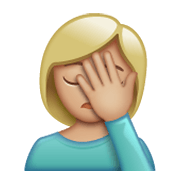 🤦🏼‍♀️ Emoji sich an den Kopf fassende Frau: mittelhelle Hautfarbe WhatsApp 2.19.244.