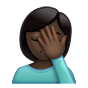 Emoji 🤦🏿‍♀️ Donna Esasperata: Carnagione Scura su WhatsApp 2.19.244.