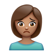 🙍🏽‍♀️ Emoji Mujer Frunciendo El Ceño: Tono De Piel Medio en WhatsApp 2.19.244.