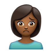 🙍🏾‍♀️ Emoji missmutige Frau: mitteldunkle Hautfarbe WhatsApp 2.19.244.