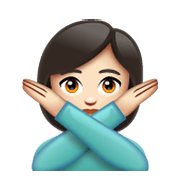 🙅🏻‍♀️ Emoji Mujer Haciendo El Gesto De «no»: Tono De Piel Claro en WhatsApp 2.19.244.