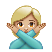 🙅🏼‍♀️ Emoji Mujer Haciendo El Gesto De «no»: Tono De Piel Claro Medio en WhatsApp 2.19.244.