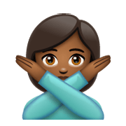 🙅🏾‍♀️ Emoji Mujer Haciendo El Gesto De «no»: Tono De Piel Oscuro Medio en WhatsApp 2.19.244.