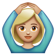🙆🏼‍♀️ Emoji Mujer Haciendo El Gesto De «de Acuerdo»: Tono De Piel Claro Medio en WhatsApp 2.19.244.