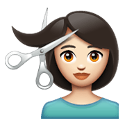 💇🏻‍♀️ Emoji Mujer Cortándose El Pelo: Tono De Piel Claro en WhatsApp 2.19.244.