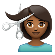 💇🏾‍♀️ Emoji Frau beim Haareschneiden: mitteldunkle Hautfarbe WhatsApp 2.19.244.