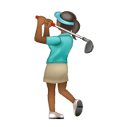 🏌🏾‍♀️ Emoji Mulher Golfista: Pele Morena Escura na WhatsApp 2.19.244.