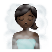 🧖🏿‍♀️ Emoji Mujer En Una Sauna: Tono De Piel Oscuro en WhatsApp 2.19.244.