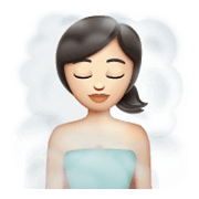 🧖🏻‍♀️ Emoji Mujer En Una Sauna: Tono De Piel Claro en WhatsApp 2.19.244.
