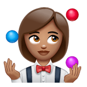 Emoji 🤹🏽‍♀️ Giocoliere Donna: Carnagione Olivastra su WhatsApp 2.19.244.