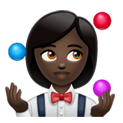 Emoji 🤹🏿‍♀️ Giocoliere Donna: Carnagione Scura su WhatsApp 2.19.244.