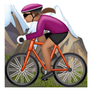 Emoji 🚵🏽‍♀️ Ciclista Donna Di Mountain Bike: Carnagione Olivastra su WhatsApp 2.19.244.