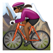 🚵🏾‍♀️ Emoji Mountainbikerin: mitteldunkle Hautfarbe WhatsApp 2.19.244.