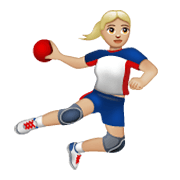 🤾🏼‍♀️ Emoji Mujer Jugando Al Balonmano: Tono De Piel Claro Medio en WhatsApp 2.19.244.