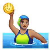 🤽🏽‍♀️ Emoji Mujer Jugando Al Waterpolo: Tono De Piel Medio en WhatsApp 2.19.244.