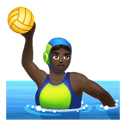 🤽🏿‍♀️ Emoji Mulher Jogando Polo Aquático: Pele Escura na WhatsApp 2.19.244.