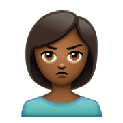 🙎🏾‍♀️ Emoji Mujer Haciendo Pucheros: Tono De Piel Oscuro Medio en WhatsApp 2.19.244.