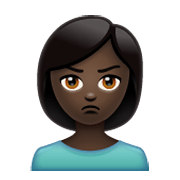 Emoji 🙎🏿‍♀️ Donna Imbronciata: Carnagione Scura su WhatsApp 2.19.244.