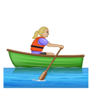 🚣🏼‍♀️ Emoji Mujer Remando En Un Bote: Tono De Piel Claro Medio en WhatsApp 2.19.244.