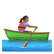 🚣🏾‍♀️ Emoji Mujer Remando En Un Bote: Tono De Piel Oscuro Medio en WhatsApp 2.19.244.