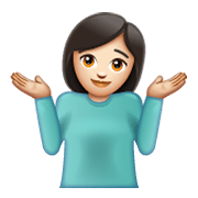 🤷🏻‍♀️ Emoji schulterzuckende Frau: helle Hautfarbe WhatsApp 2.19.244.