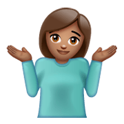 🤷🏽‍♀️ Emoji Mujer Encogida De Hombros: Tono De Piel Medio en WhatsApp 2.19.244.