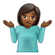 🤷🏾‍♀️ Emoji Mujer Encogida De Hombros: Tono De Piel Oscuro Medio en WhatsApp 2.19.244.