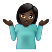 🤷🏿‍♀️ Emoji schulterzuckende Frau: dunkle Hautfarbe WhatsApp 2.19.244.