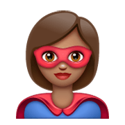 🦸🏽‍♀️ Emoji Super-heroína: Pele Morena na WhatsApp 2.19.244.