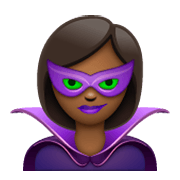 🦹🏾‍♀️ Emoji Supervilã: Pele Morena Escura na WhatsApp 2.19.244.