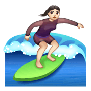 🏄🏻‍♀️ Emoji Mujer Haciendo Surf: Tono De Piel Claro en WhatsApp 2.19.244.