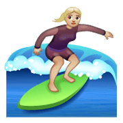 🏄🏼‍♀️ Emoji Mujer Haciendo Surf: Tono De Piel Claro Medio en WhatsApp 2.19.244.