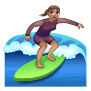 🏄🏽‍♀️ Emoji Mujer Haciendo Surf: Tono De Piel Medio en WhatsApp 2.19.244.