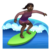 Emoji 🏄🏿‍♀️ Surfista Donna: Carnagione Scura su WhatsApp 2.19.244.