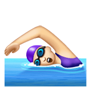 Emoji 🏊🏻‍♀️ Nuotatrice: Carnagione Chiara su WhatsApp 2.19.244.