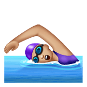 Emoji 🏊🏼‍♀️ Nuotatrice: Carnagione Abbastanza Chiara su WhatsApp 2.19.244.
