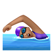 🏊🏽‍♀️ Emoji Mujer Nadando: Tono De Piel Medio en WhatsApp 2.19.244.