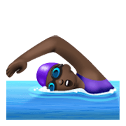 Emoji 🏊🏿‍♀️ Nuotatrice: Carnagione Scura su WhatsApp 2.19.244.