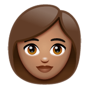 👩🏽 Emoji Frau: mittlere Hautfarbe WhatsApp 2.19.244.