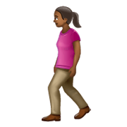 🚶🏾‍♀️ Emoji Mujer Caminando: Tono De Piel Oscuro Medio en WhatsApp 2.19.244.
