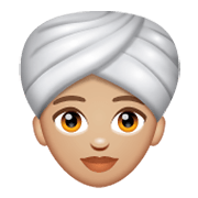 👳🏼‍♀️ Emoji Mujer Con Turbante: Tono De Piel Claro Medio en WhatsApp 2.19.244.