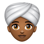 👳🏾‍♀️ Emoji Mujer Con Turbante: Tono De Piel Oscuro Medio en WhatsApp 2.19.244.