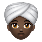 👳🏿‍♀️ Emoji Frau mit Turban: dunkle Hautfarbe WhatsApp 2.19.244.