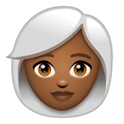 Émoji 👩🏾‍🦳 Femme : Peau Mate Et Cheveux Blancs sur WhatsApp 2.19.244.