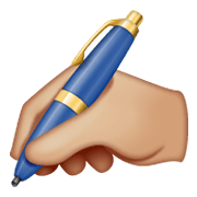 ✍🏼 Emoji Escrevendo à Mão: Pele Morena Clara na WhatsApp 2.19.244.