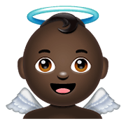 👼🏿 Emoji Bebé ángel: Tono De Piel Oscuro en WhatsApp 2.19.352.