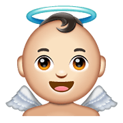 👼🏻 Emoji Bebé ángel: Tono De Piel Claro en WhatsApp 2.19.352.