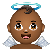 👼🏾 Emoji Bebé ángel: Tono De Piel Oscuro Medio en WhatsApp 2.19.352.